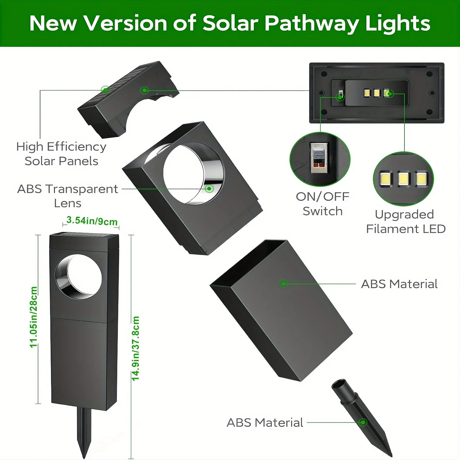 4/6 Pack Super Bright Solar LED Pathway Lights