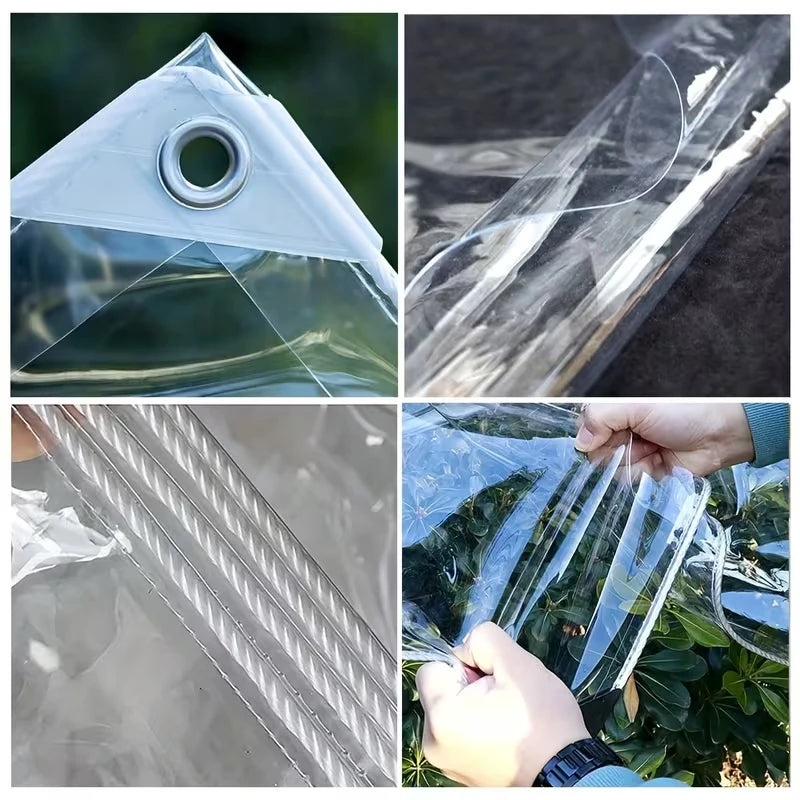 Heavy Duty Waterproof Tarp 17.8 Mil Clear Vinyl Tarp with Grommets