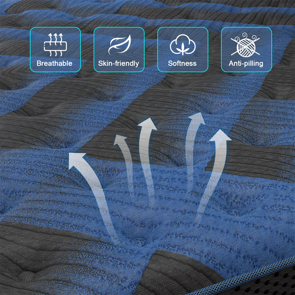 12"Gel Memory Foam Hybrid Pocket Spring Mattress