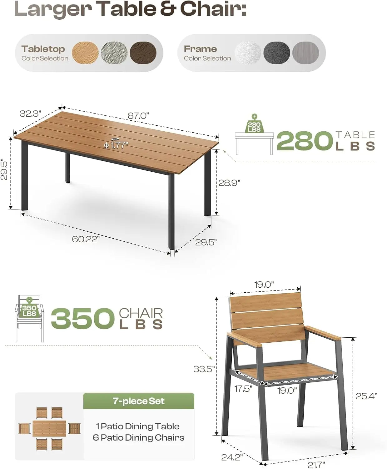 7 Piece Outdoor Patio Set