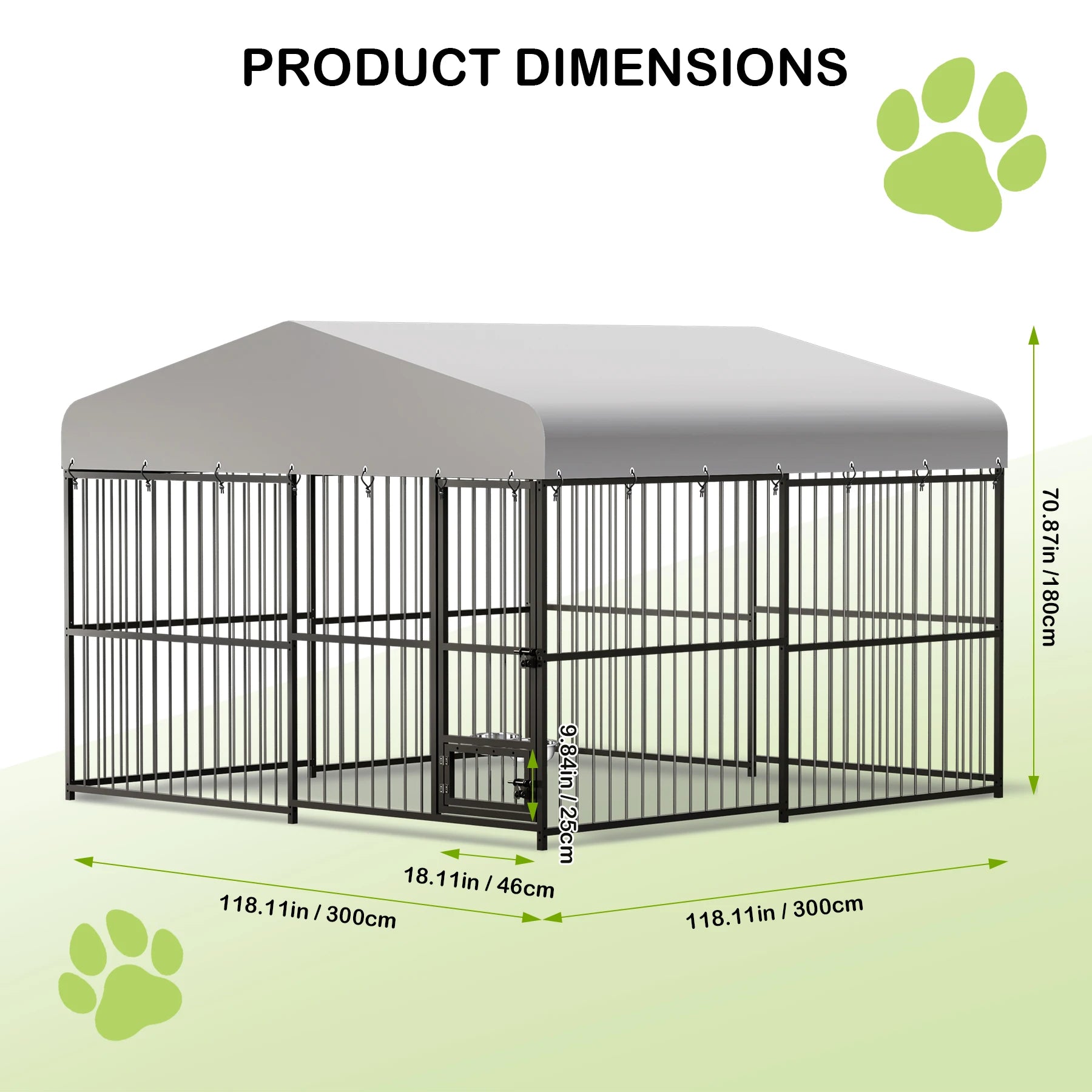 Large Dog Kennel Outside Heavy-Duty with Roof