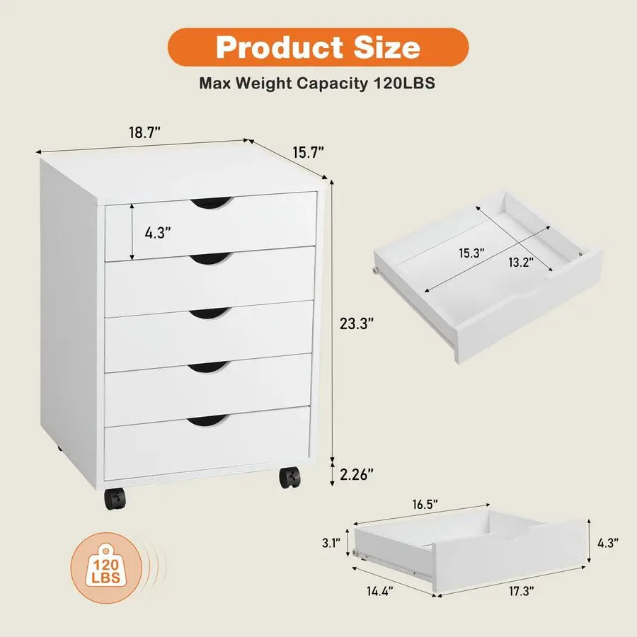 Drawer Mobile File Cabinet Under Desk Storage