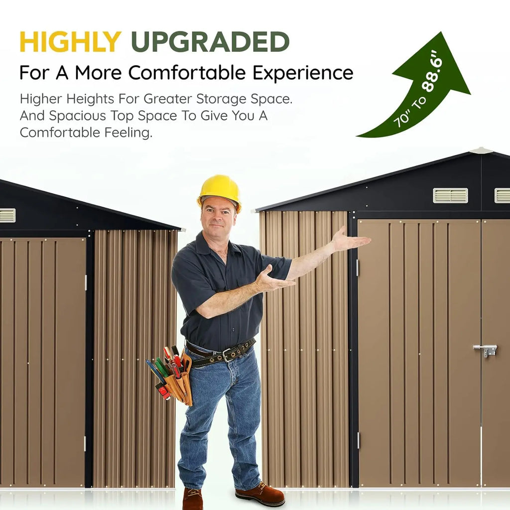 Outdoor Storage Shed 10 x 12ft.  Metal with Lockable Doors