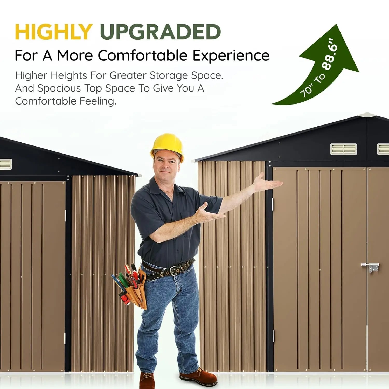 Outdoor Storage Shed 10 x 12ft.  Metal with Lockable Doors