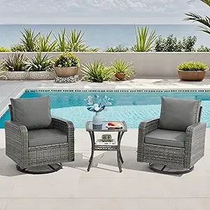 6 Pieces Outdoor Patio Set  with Swivel Chairs