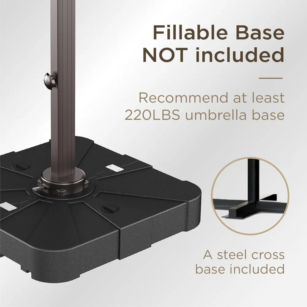 Cantilever Patio Umbrella 360° Rotation Rectangular Large Offset Umbrellas