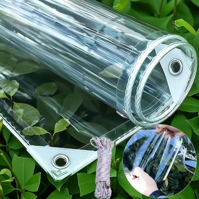 Heavy Duty Waterproof Tarp 17.8 Mil Clear Vinyl Tarp with Grommets