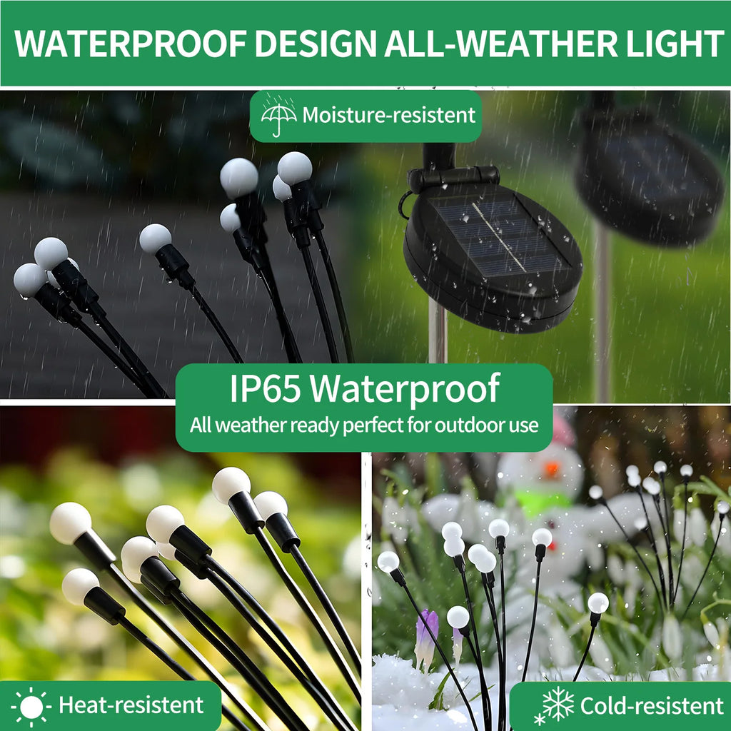 8-Head Solar Firefly Lights For Outdoor Decorative Garden