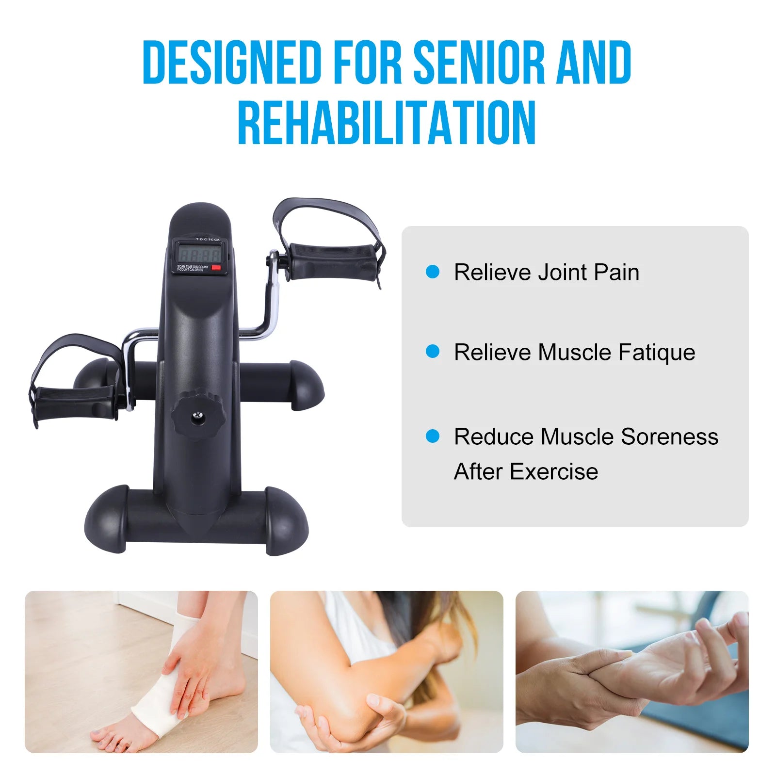 Mini Pedal Exercise Bike Under Desk Trainer Fitness