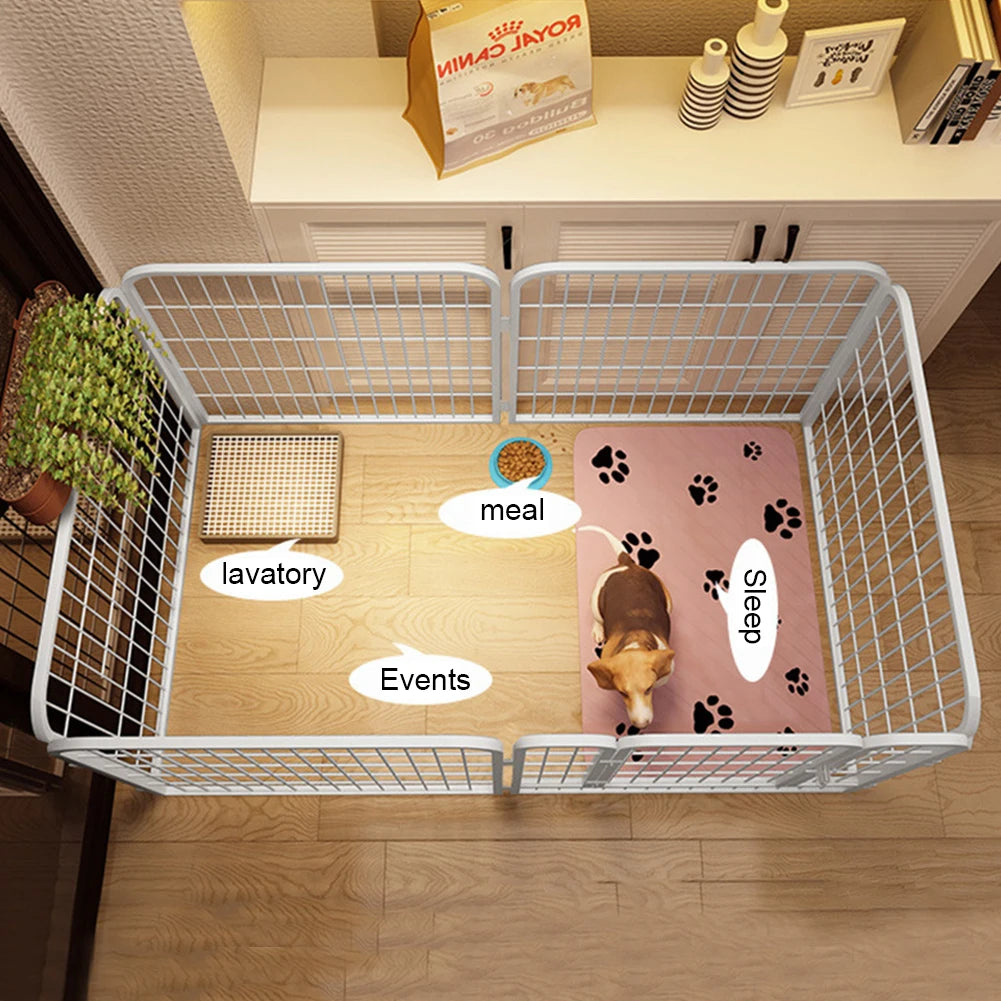 6 Panels Heavy Duty Dog Puppy Playpen Foldable Detachable