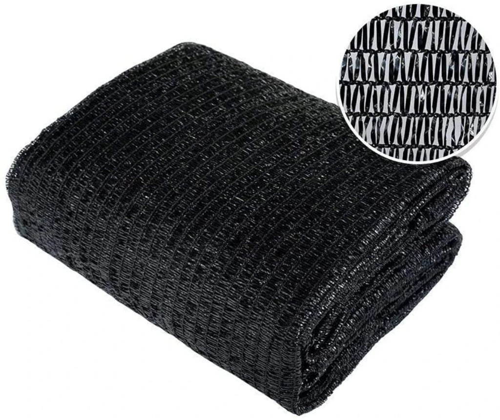 6.5 ft. x 20 ft. 50% Sunblock Shade Cloth Cover with Clips for Plants in Black