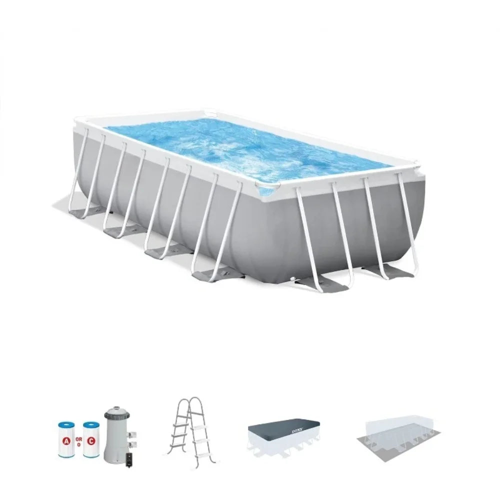 Prism Frame  Rectangular Above Ground Swimming Pool Set:16ft x 8ft x 42in