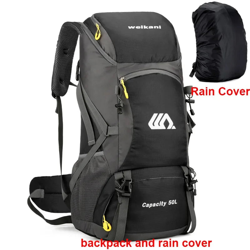 50L Travel Backpack Waterproof Camping And Hiking Bag For Men