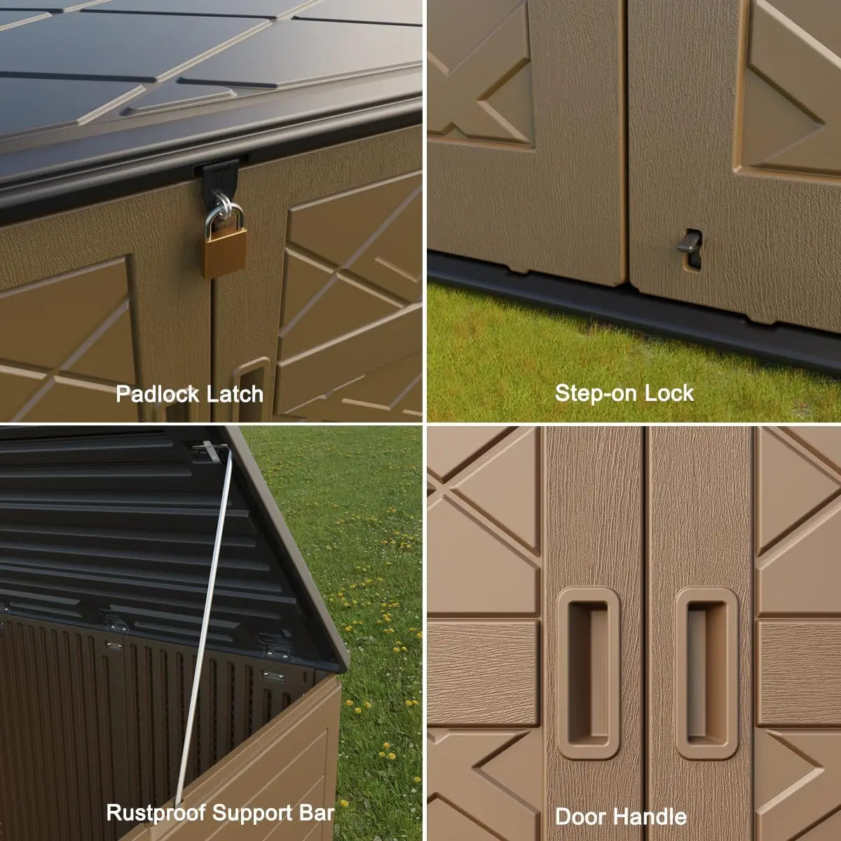 2025 48 Cu Ft Outdoor Storage Shed Waterproof Resin