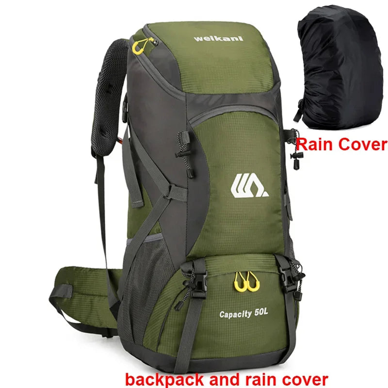 50L Travel Backpack Waterproof Camping And Hiking Bag For Men