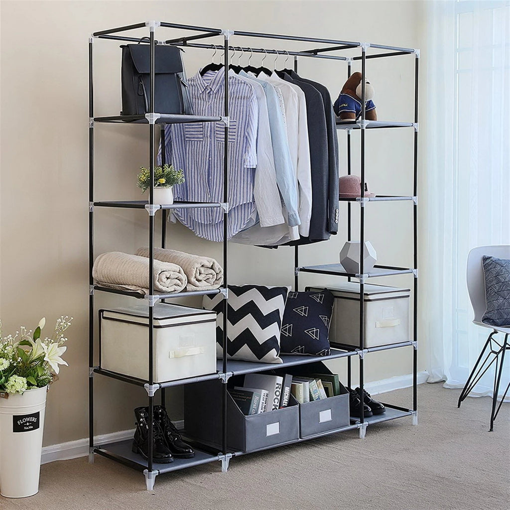 69" Portable Clothes Closet Wardrobe Storage Organizer