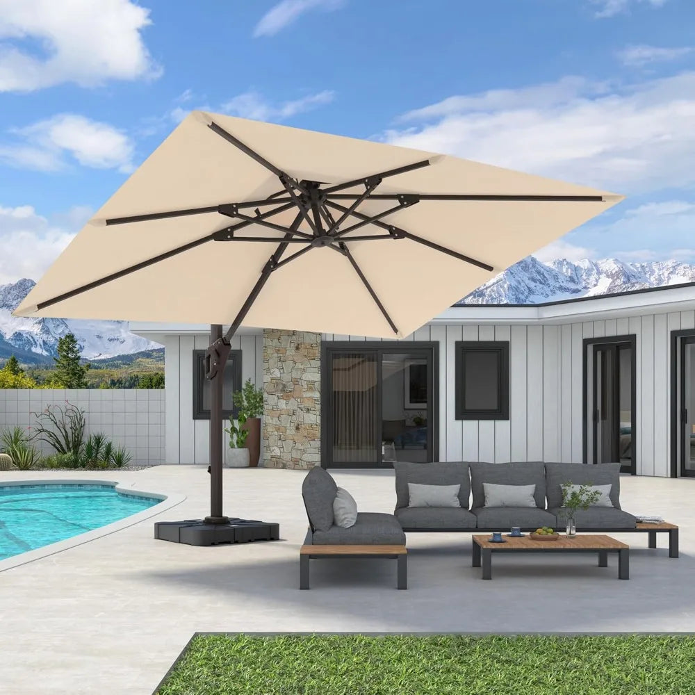 Cantilever Patio Umbrella 360° Rotation Rectangular Large Offset Umbrellas