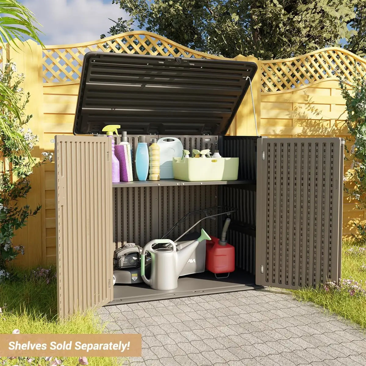 2025 48 Cu Ft Outdoor Storage Shed Waterproof Resin