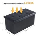 43 Inches Leather Folding Ottoman Storage Footstool