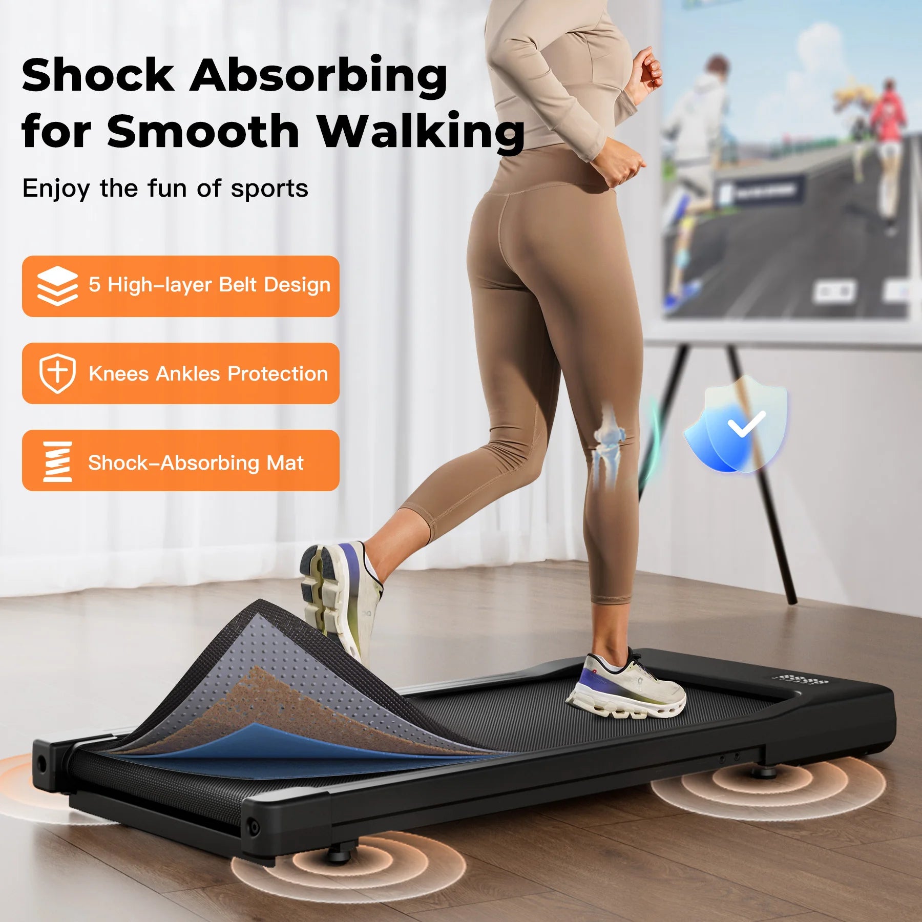 Walking Pad Treadmill 2 in 1 Portable with Remote Control