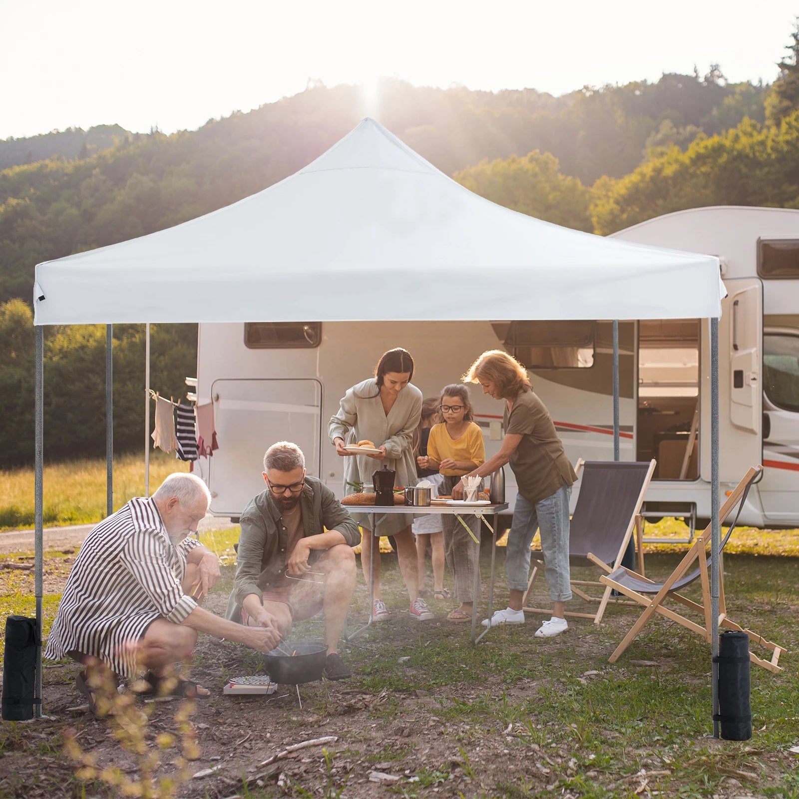 JHK 10x10ft Pop Up Outdoor Canopy Tent Easy Setup  Sun Shelter
