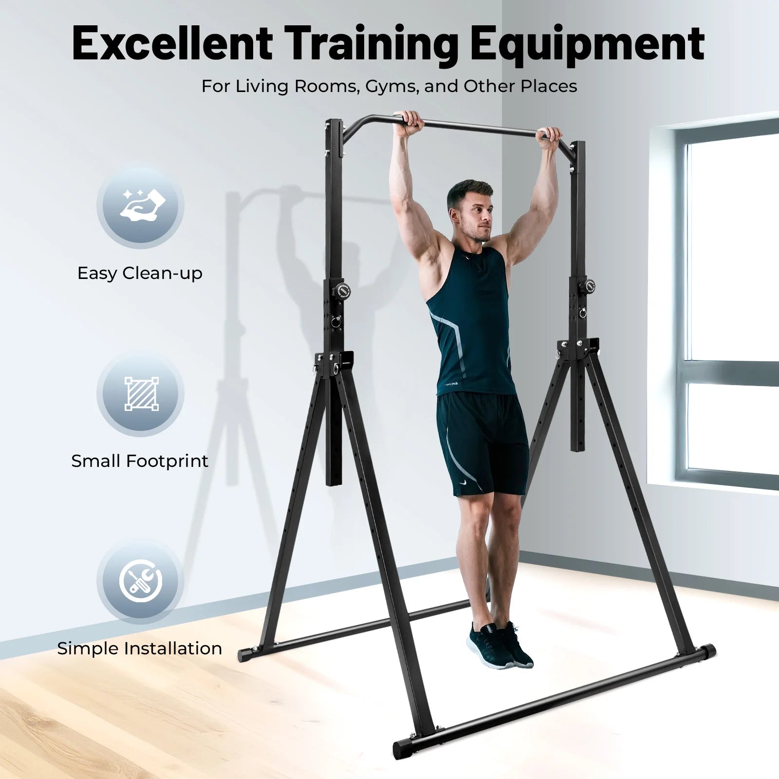 Pull Up Bar 440LBS Capacity Multi-Function Power Tower