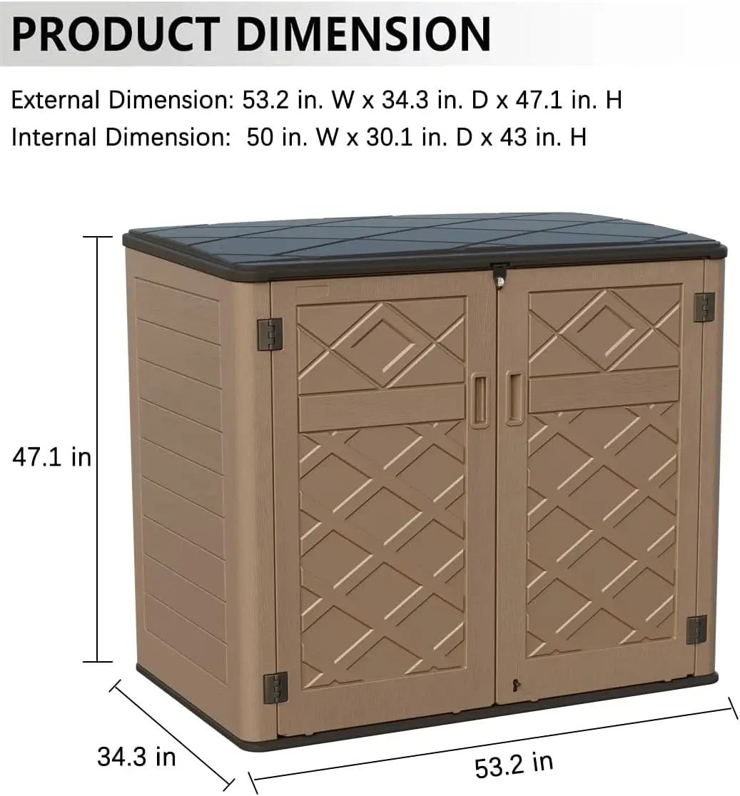 2025 48 Cu Ft Outdoor Storage Shed Waterproof Resin