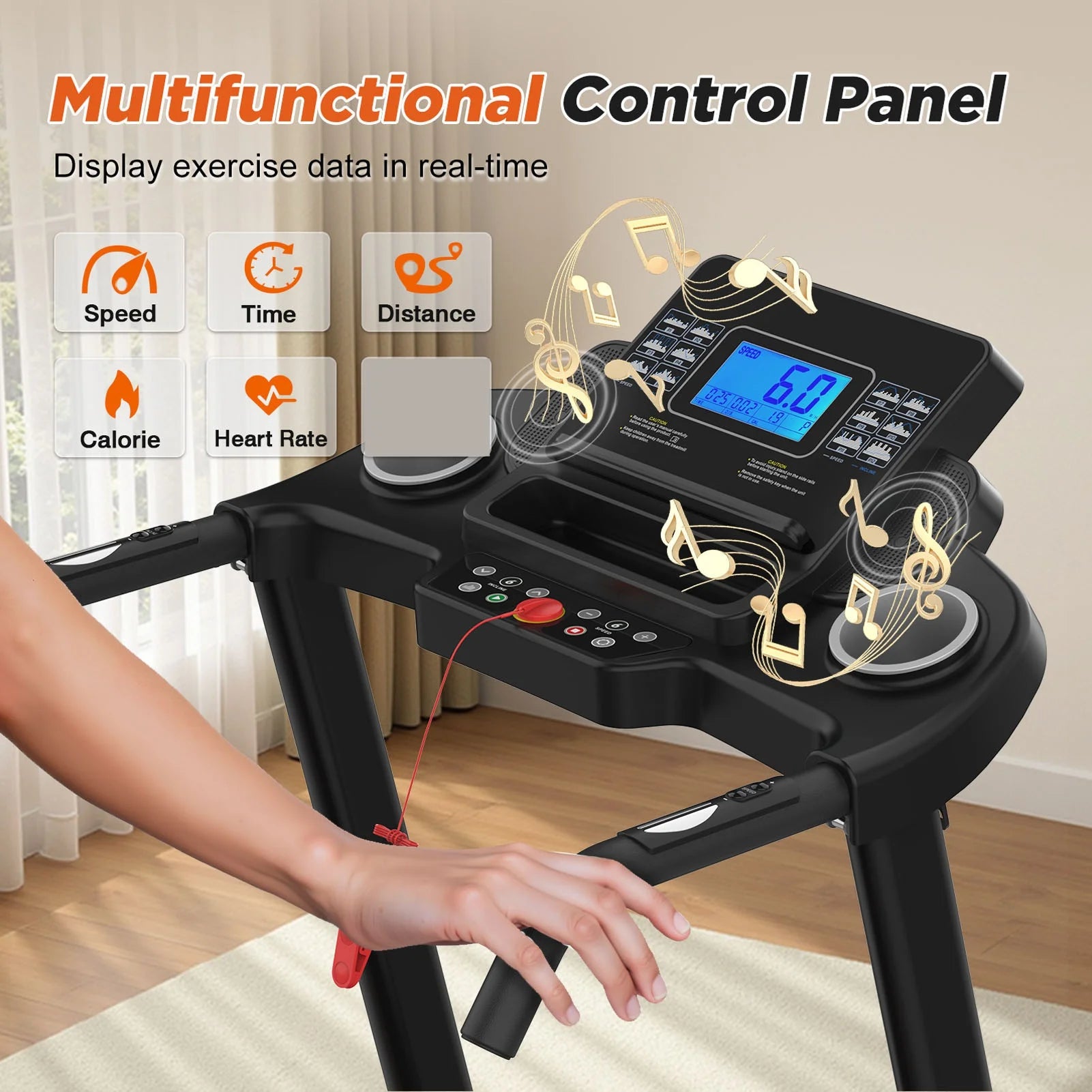 US 15% Auto Incline Treadmills 400LBS Heavy Duty Capacity