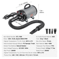 2000W/2.7HP Dog Blow Dryer Adjustable Speed Temperature Control