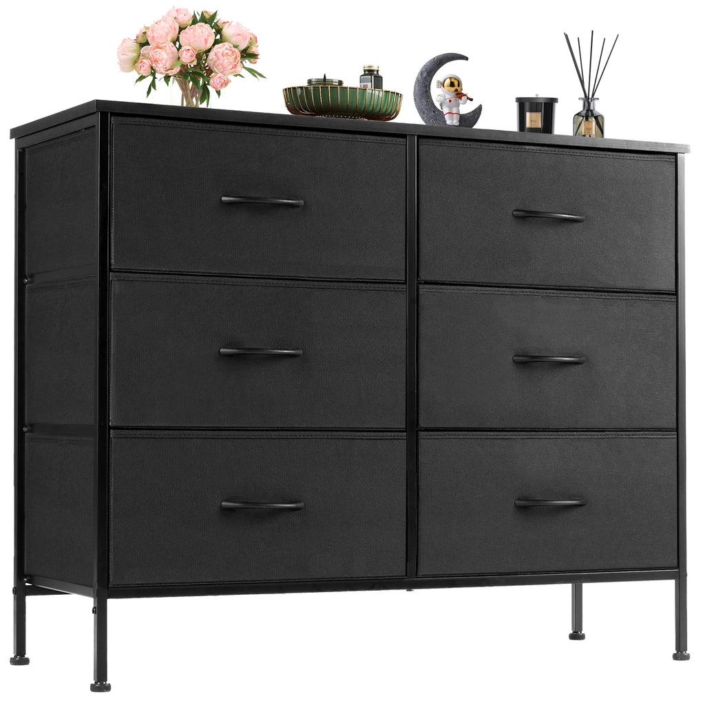6 Fabric Drawers Nightstand For Bedroom Bedside Sofa Table