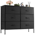 6 Fabric Drawers Nightstand For Bedroom Bedside Sofa Table