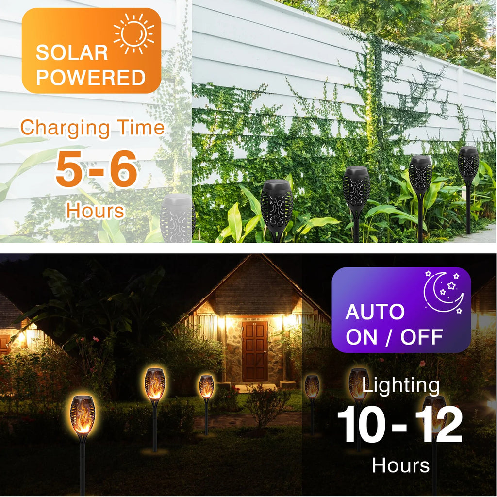 Solar Lights Outdoor LED 4/6/8/12Pcs Solar Torch Lights