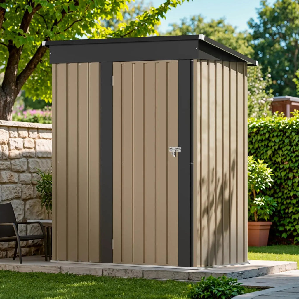 Outdoor Storage Shed 5 x 3 FT Lockable Metal Steel Anti-Corrosion Customized