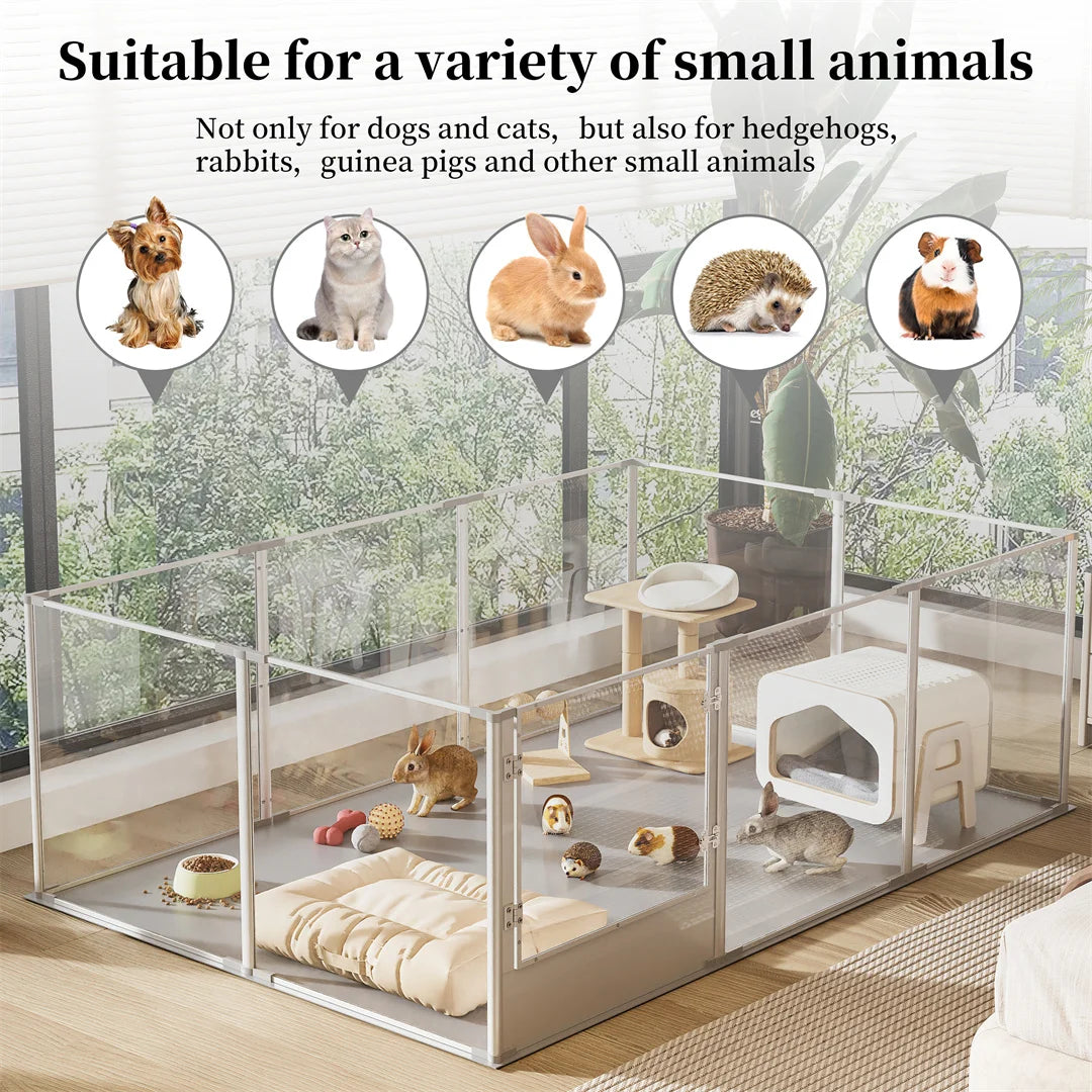 180cm Whelping Playpen Clear Acrylic Dog Exercise Fence