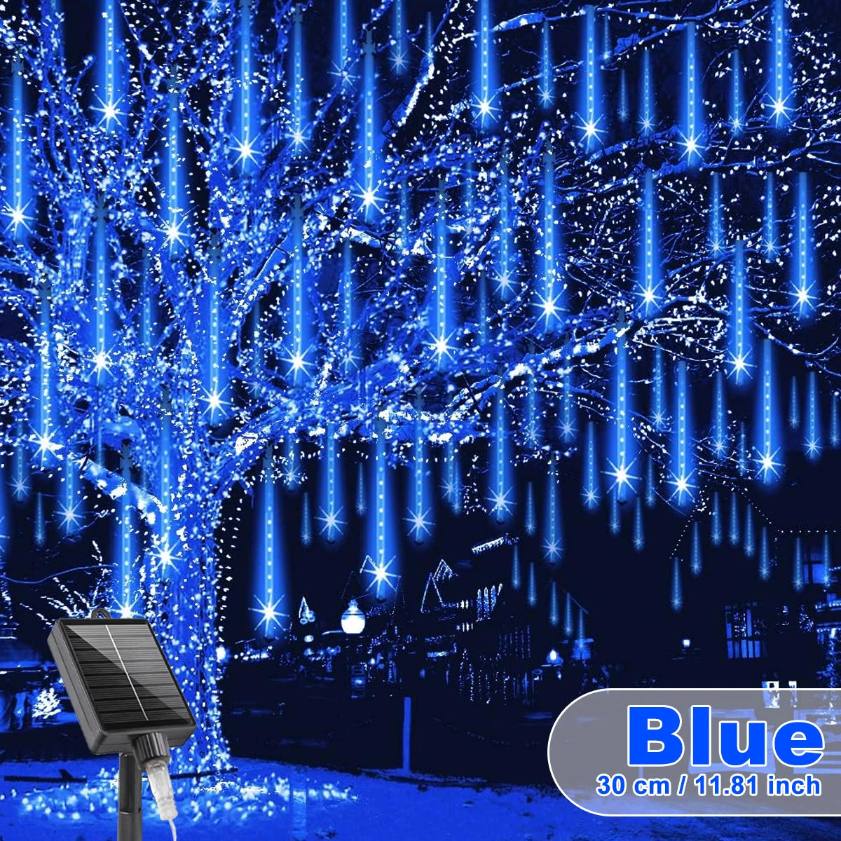 Christmas Lights Outdoor Solar Meteor Shower Lights 8 Tubes