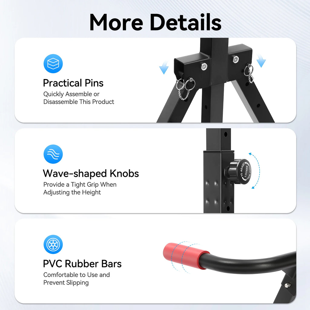 Adjustable Pull Up Bar, 200kg Load Foldable Home Gym