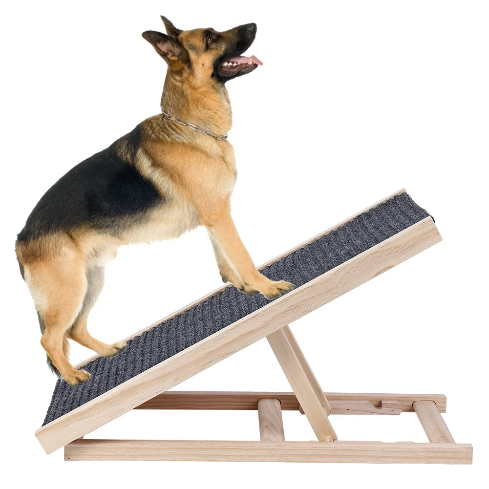 Dog Ramp Pet Wooden Ramp with Adjustable Height
