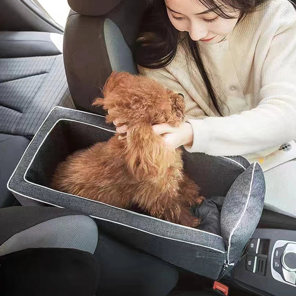 Multipurpose Center Console Dog Car Seat with Shoulder Straps