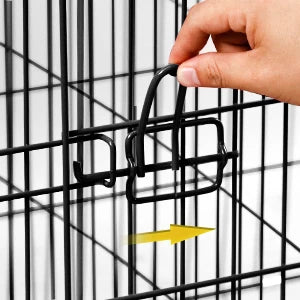 Dog Crate 48" Black Foldable Metal Kennel