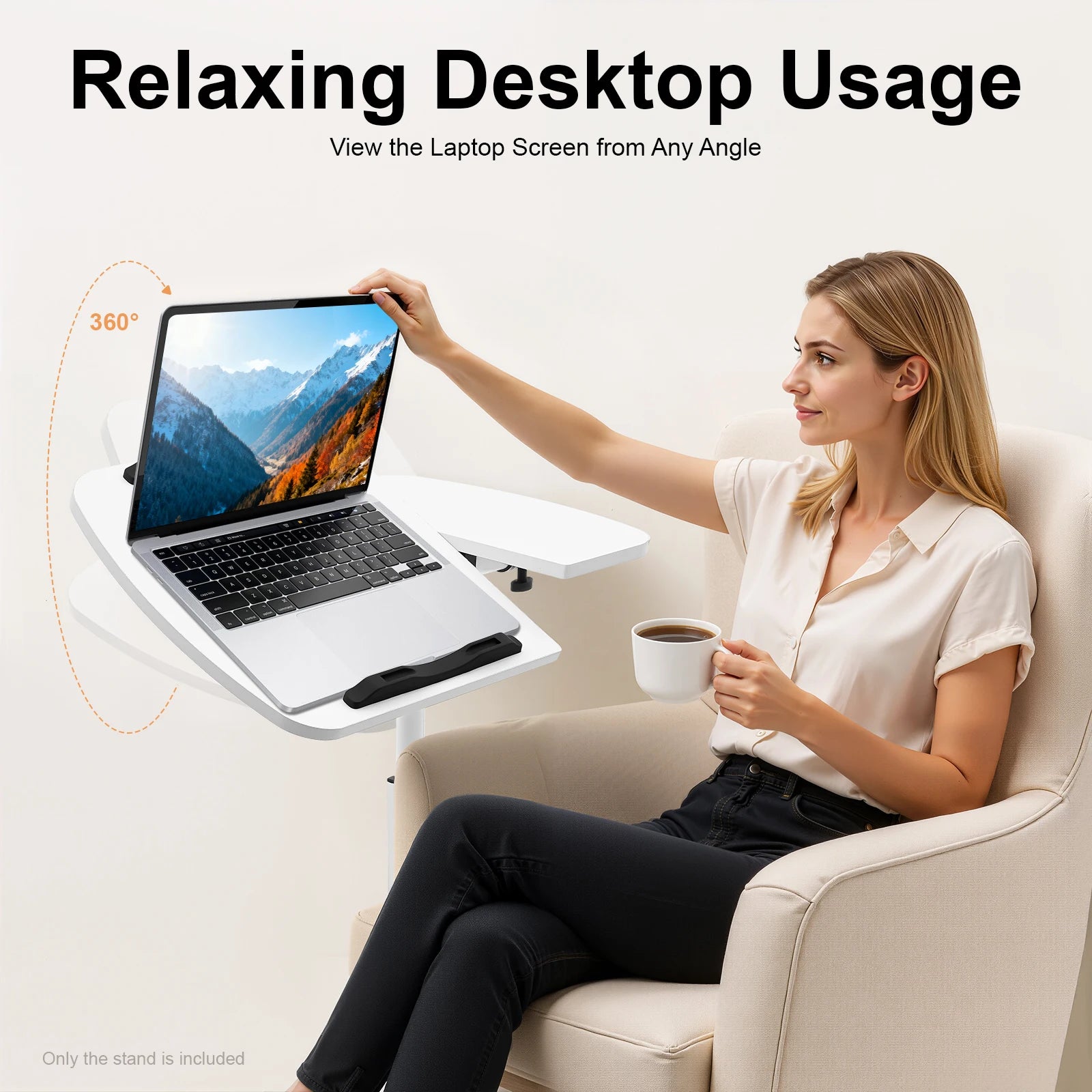 360° Adjustable Laptop Desk Stand Tilting Overbed Table with Wheels