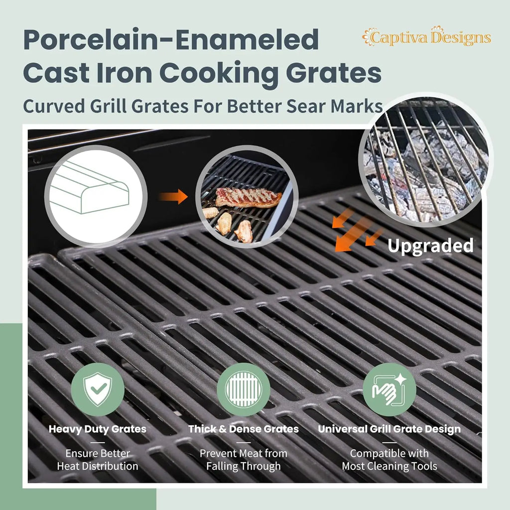 4-Burner Propane Gas BBQ Grill with Side Burner 42,000 BTU