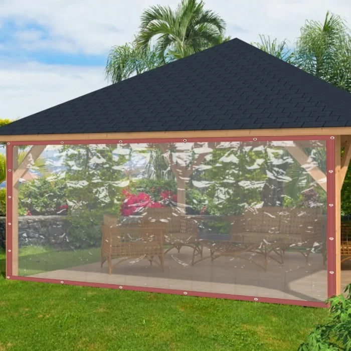 Brown Rainproof Clear Awning Canopy Deck Cover