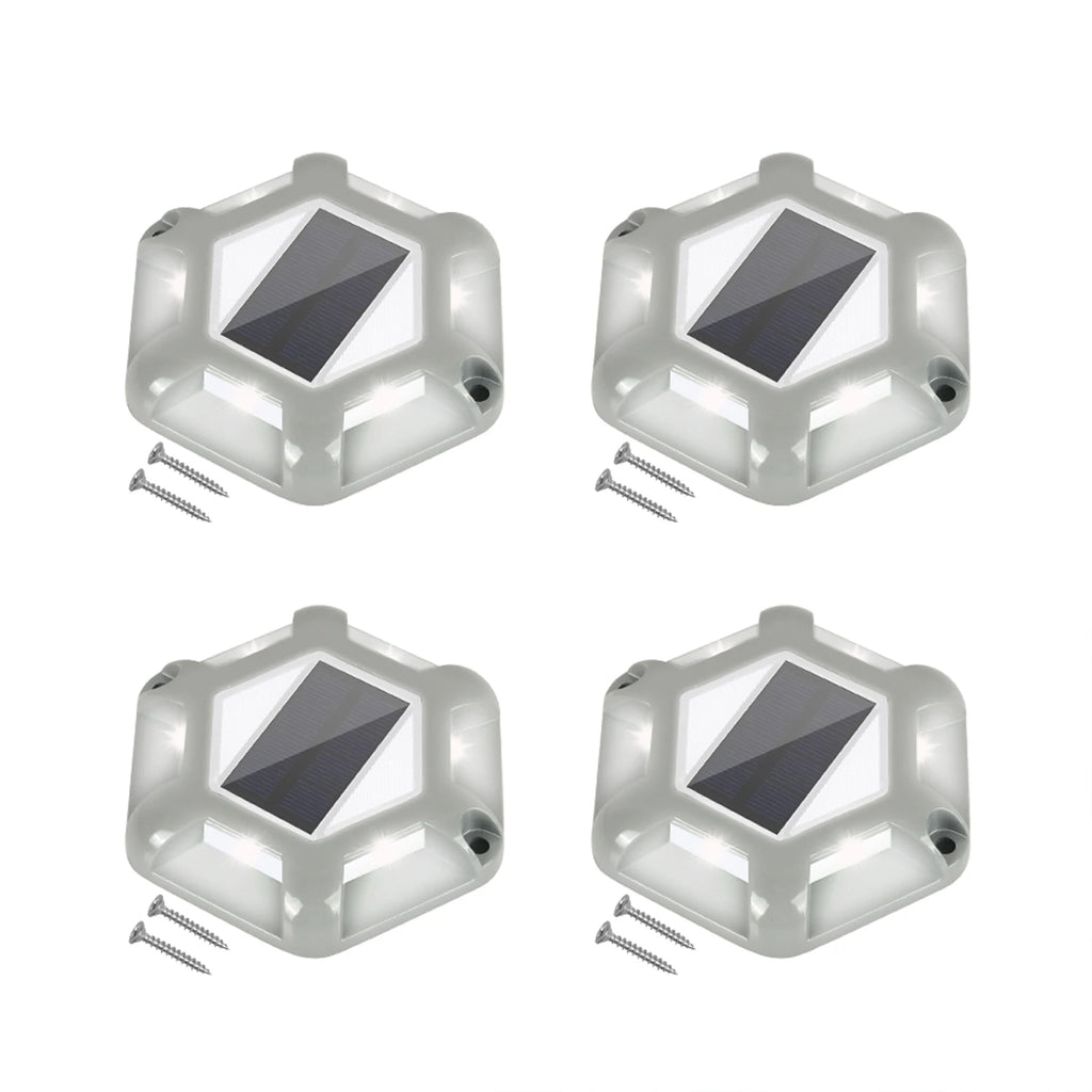 4pcs Blue/Cold White Solar Driveway Lights