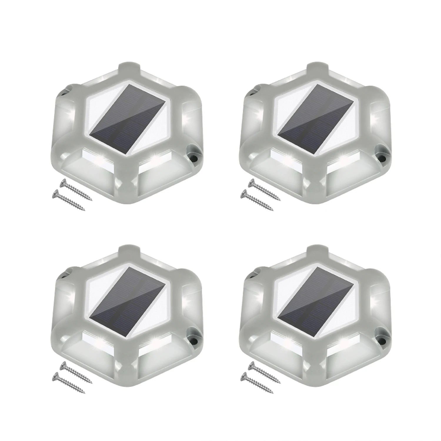 4pcs Blue/Cold White Solar Driveway Lights