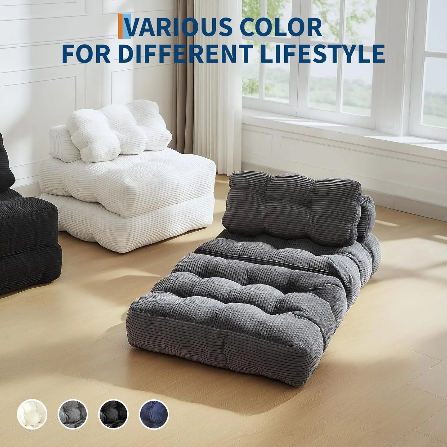 3-in-1 34" Folding Sofa Bed with Pillow Boneless Mattress