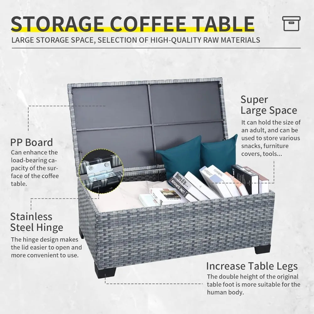 6 Pieces Wicker Outdoor Patio Set