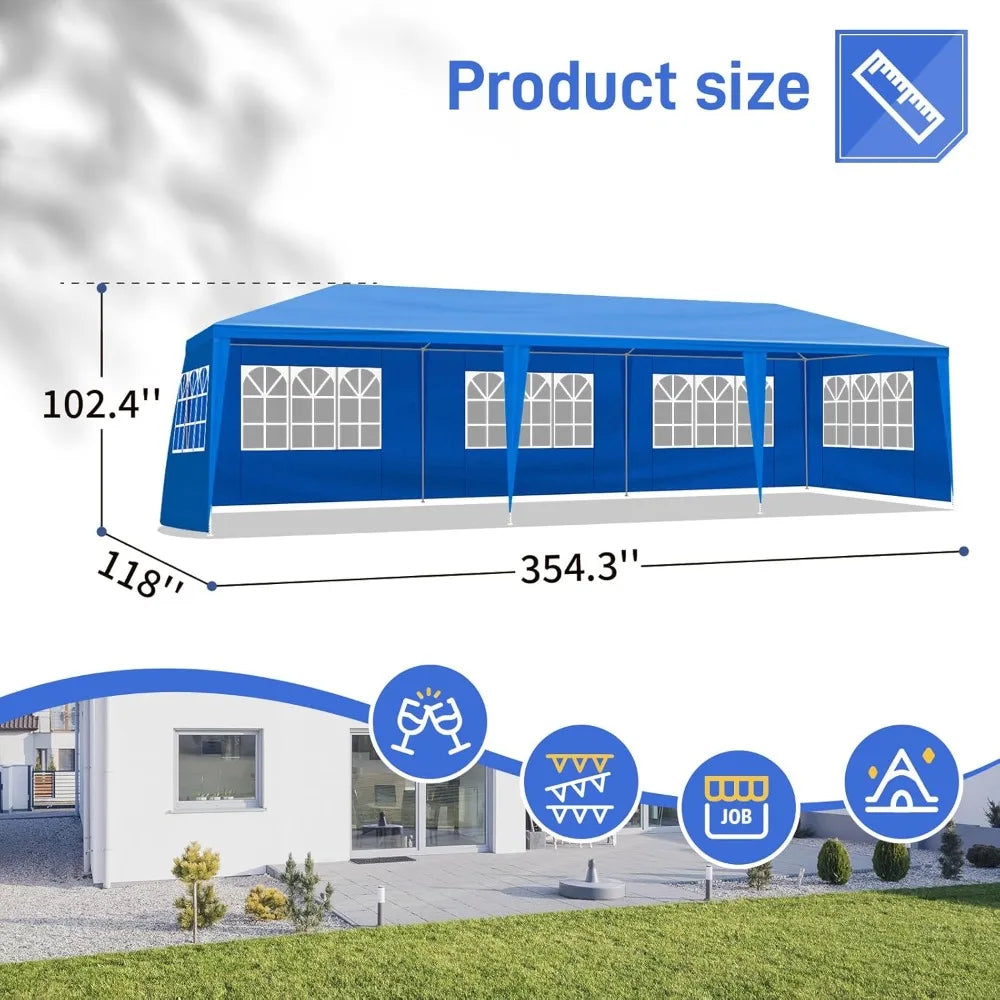 10x 30ft Party Tent with 8 Removable Sidewalls and 2 Doors