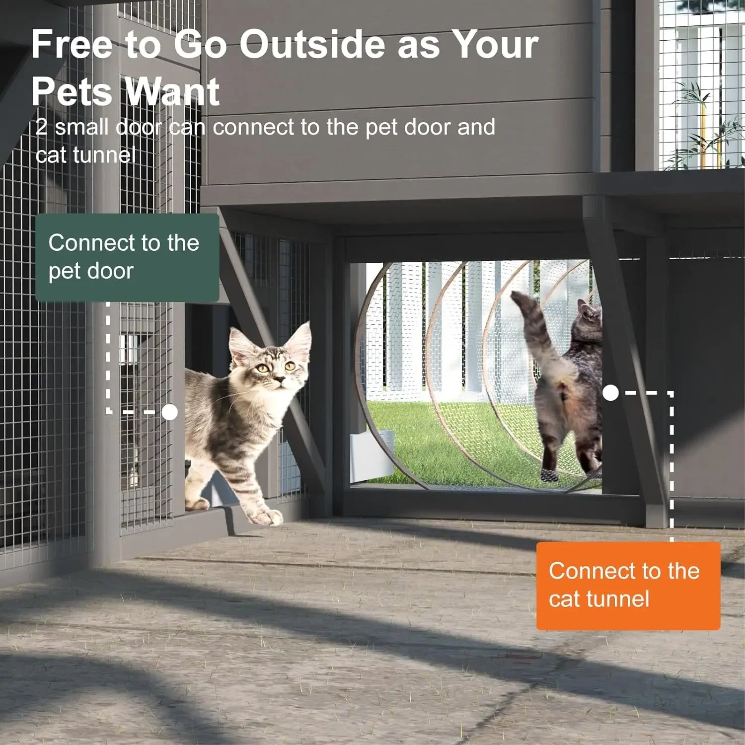 Catio Outdoor Cat Enclosure, Large House for Mutiple Cats
