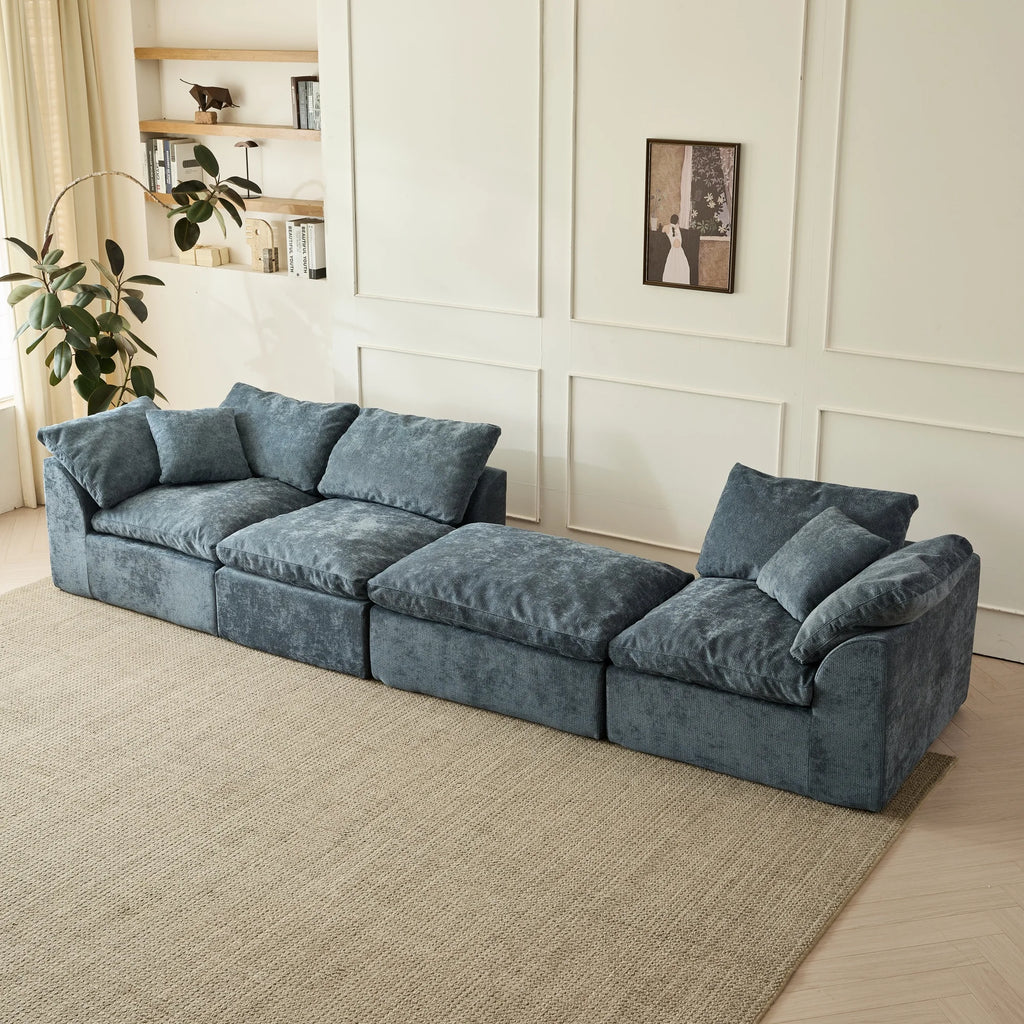 109" Modern Cloud L-Shaped 3-Seater Oversized Deep Seat Sofa