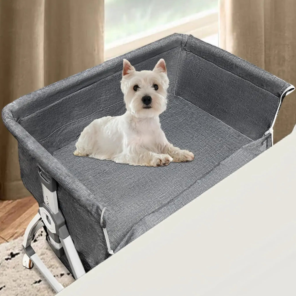 Bedside Sleeper Dog Bed, Adjustable 27''-32''